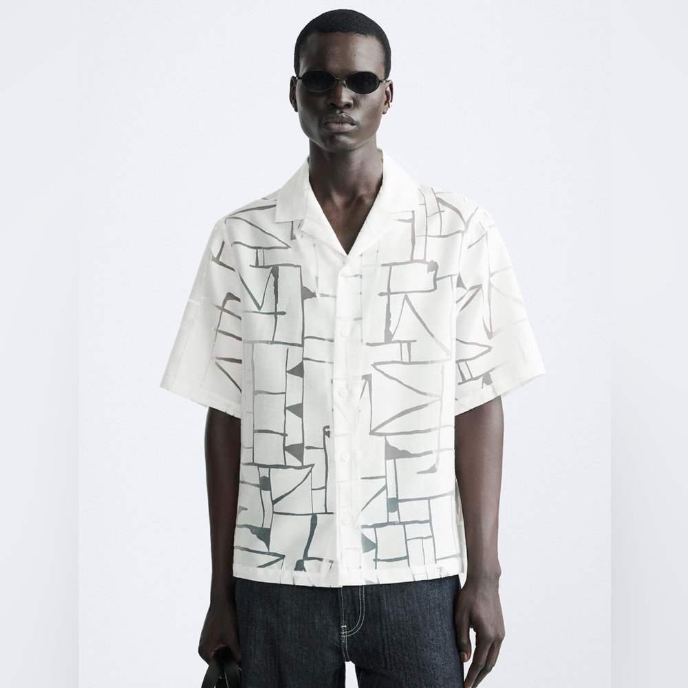 Zara Semi-Sheer Jacquard Shirt - Men’s Medium